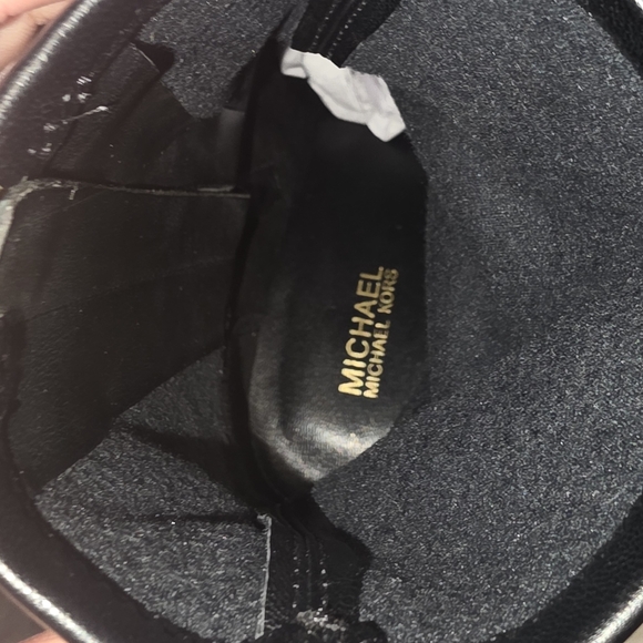 Michael Kors Black Heeled Boots with Gold Zipper - Picture 5 of 5